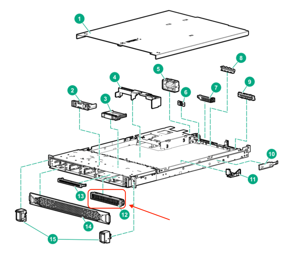 HPE DL325 Gen10 Plus V2 Universal media bay blank P23254-001 - 2