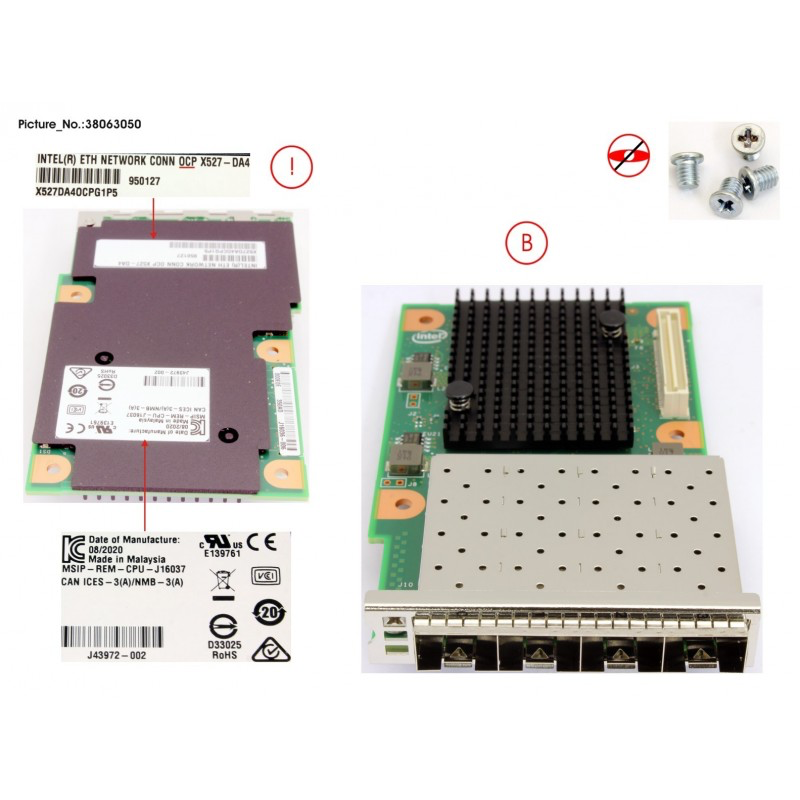 [S26461-F3953-L411] FUJITSU INTEL ETH NETWORK CONN OCP X527-DA4 4x10GB