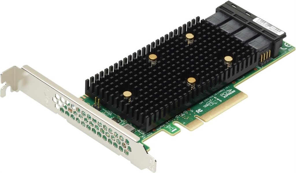 Broadcom LSI HBA Tri-Mode 9400-16i (16× SAS/SATA / 4× NVMe, 4× SFF-8643), PCIe 3.1 x8
