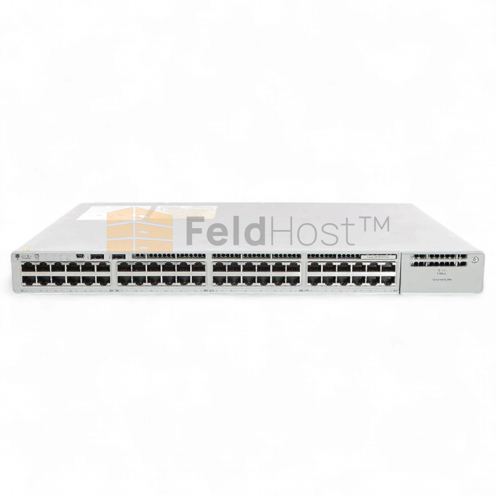 Cisco C9200-48PXG-E Switch, 48 ports full PoE+ (8 mGig ports up to 10G, 40 ports up to 1G) Managed, 740W Power Budget, 1x 1000W PSU